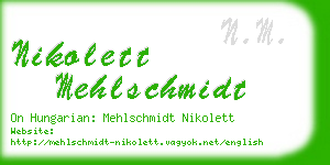 nikolett mehlschmidt business card